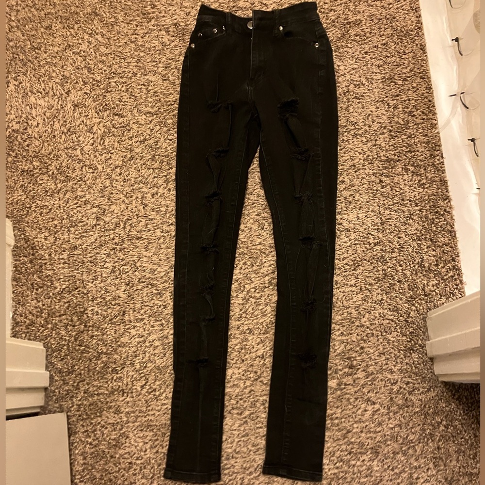 High Rise Ripped Skinny Jeans - Picture 4 of 4